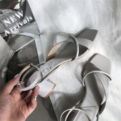 Naiste nahast sandaalid 5 cm paksuse kontsaga