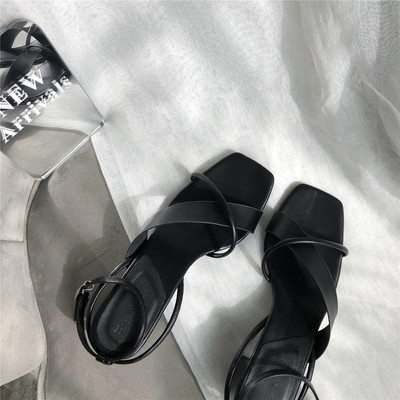 Naiste nahast sandaalid 5 cm paksuse kontsaga