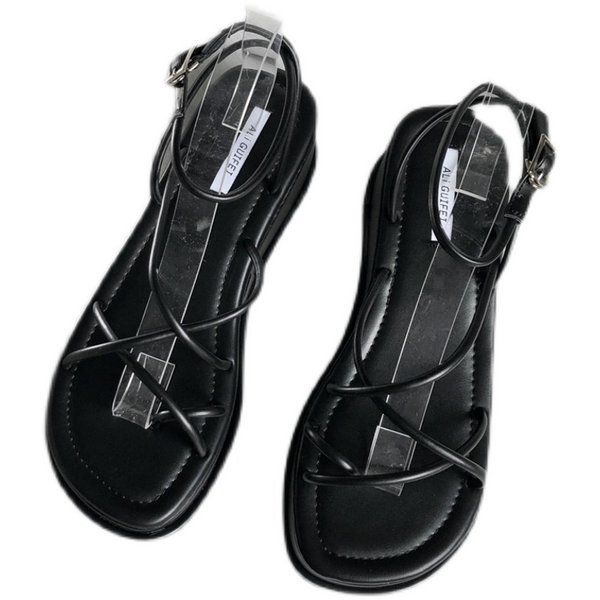 Uus mudel nahast sandaalid 5,5 cm platvormiga