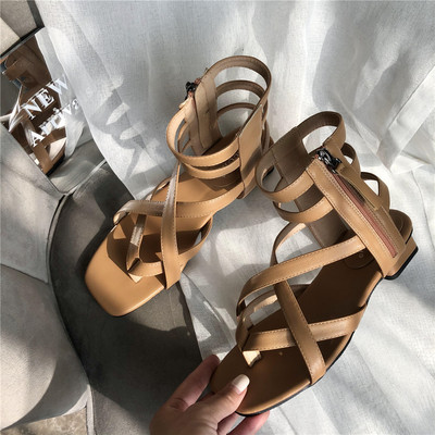 Uus mudel ristrihmadega naiste nahast sandaalid