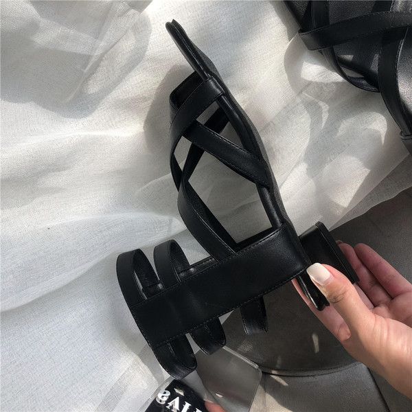 Uus mudel ristrihmadega naiste nahast sandaalid