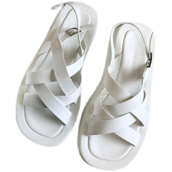 Öko-nahast naiste sandaalid ristrihmadega