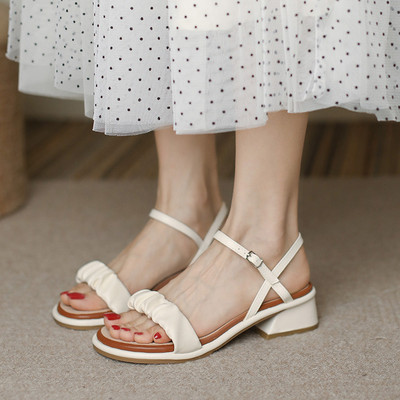 Uus mudel ökonahast 4 cm kandilise kontsaga naiste sandaalid