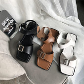 Naiste vabaaja sandaalid ökonahast rihmade ja pandlaga