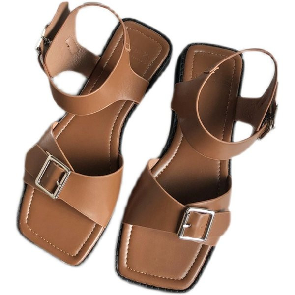 Naiste vabaaja sandaalid ökonahast rihmade ja pandlaga