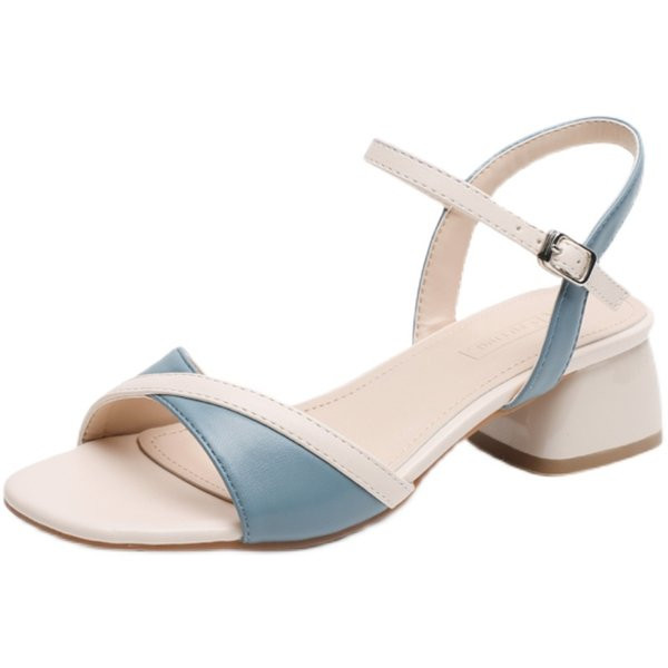 Női alkalmi szandál sarokkal - eco bőr