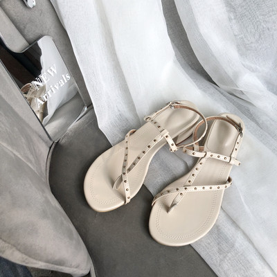 Naiste sandaalid tasasel tallal peenikeste rihmadega ökonahast