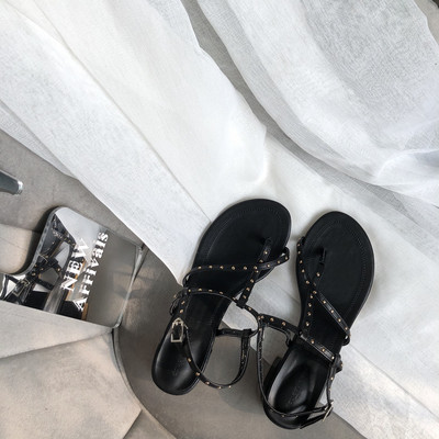 Naiste sandaalid tasasel tallal peenikeste rihmadega ökonahast