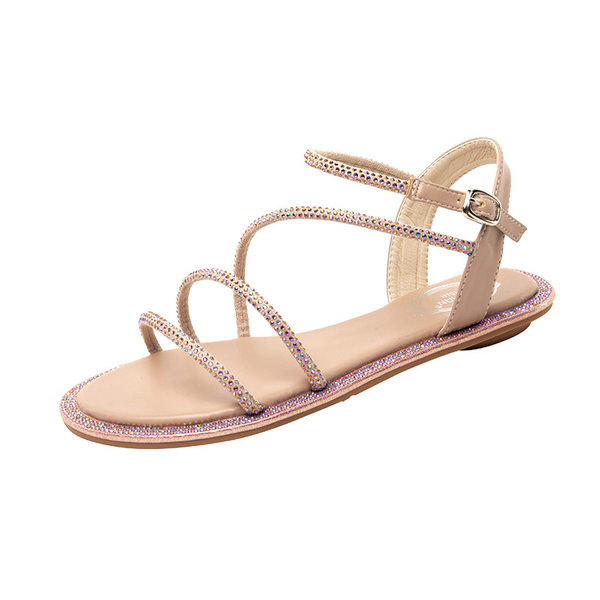 Kahes värvitoonis vabaaja sandaalid kividega