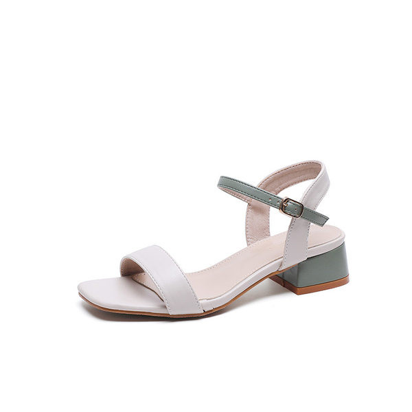 Naiste vabaaja sandaalid õhukeste rihmade ja madala paksu kontsaga