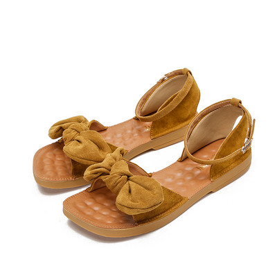 Alkalmi női szandál - lapos talppal és szalaggal