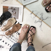 Igapäevased rihmadega kunstnahast sandaalid naistele