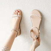 Vabaaja sandaalid silikoonrihmade ja pärlitega