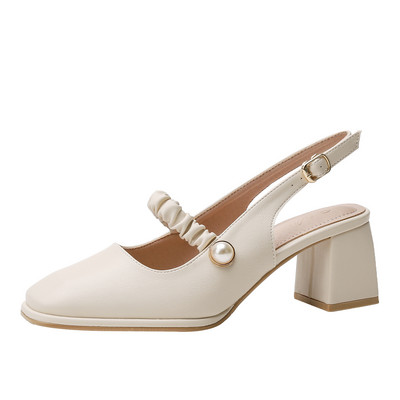 Pandlaga ja 5,5 cm paksuse kontsaga naiste sandaalid