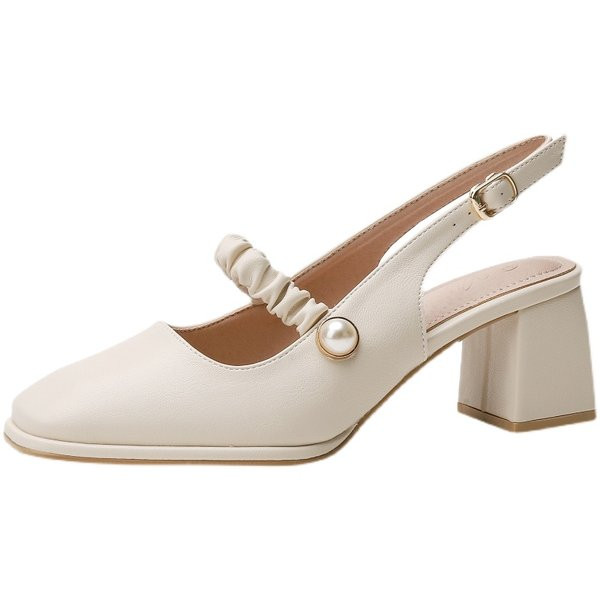 Pandlaga ja 5,5 cm paksuse kontsaga naiste sandaalid