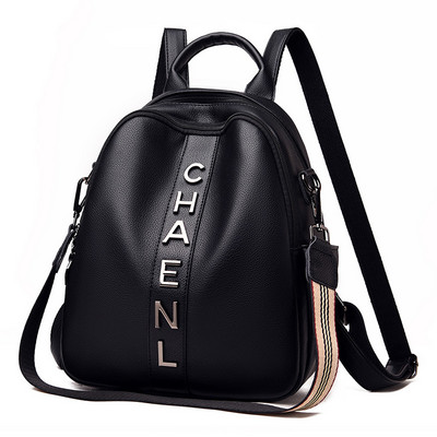 Praegune naiste seljakott lühikese ja pika sanga ning kirjaga