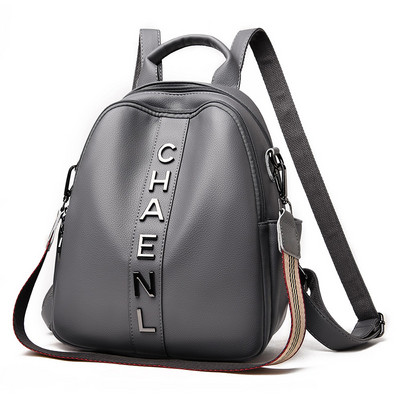 Praegune naiste seljakott lühikese ja pika sanga ning kirjaga