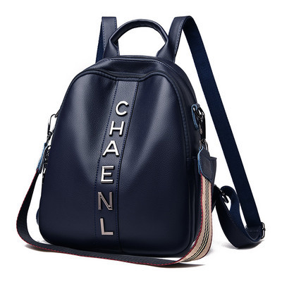 Praegune naiste seljakott lühikese ja pika sanga ning kirjaga