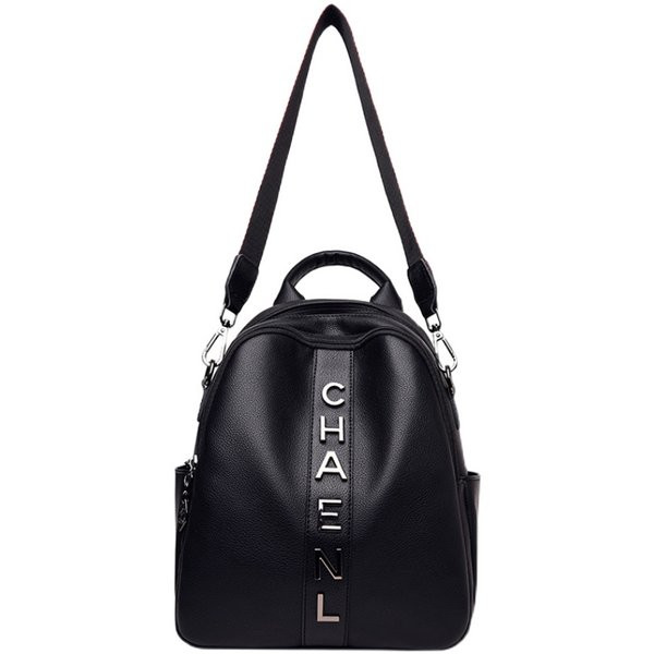 Praegune naiste seljakott lühikese ja pika sanga ning kirjaga