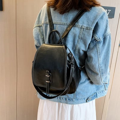 Naiste nahast seljakott, tavaline pandlaga mudel