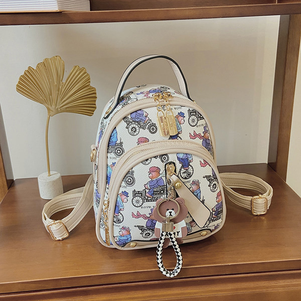 Moodne naiste ökonahast värvilise aplikatsiooniga seljakott