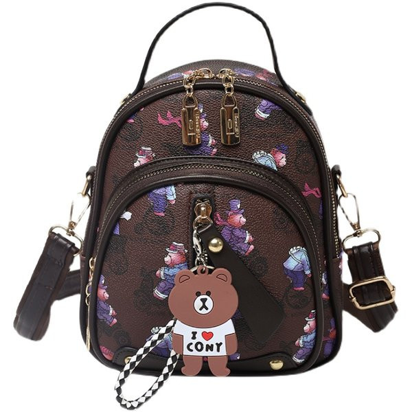 Moodne naiste ökonahast värvilise aplikatsiooniga seljakott