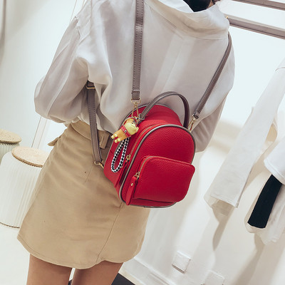 Női bőr hátizsák három színben és elülső zsebbel