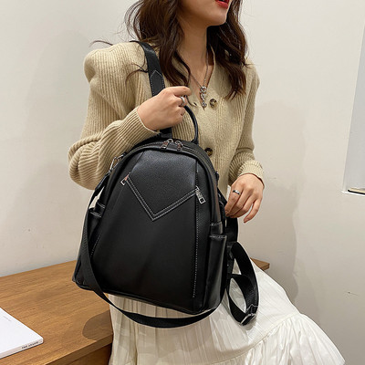 Moodne ökonahast küljetaskutega naiste seljakott