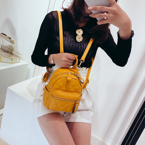 Stiilne naiste mini-nahast seljakott tavaline mudel