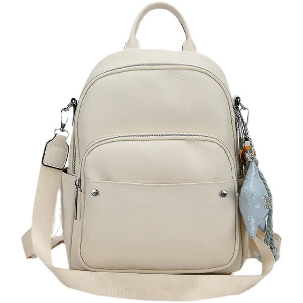 Lihtsa mudeliga naiste nahast tõmblukuga seljakott