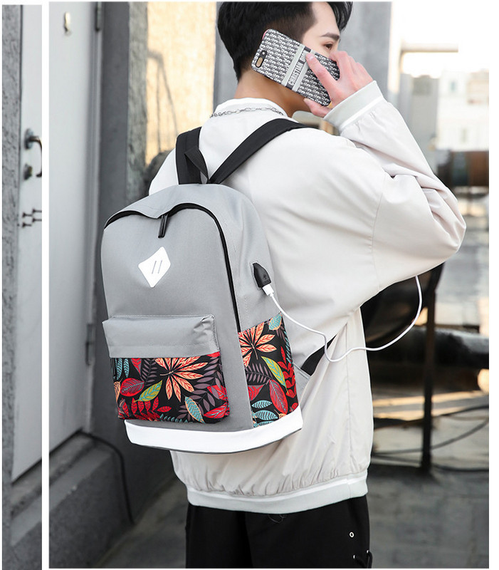 Stiilne aplikatsiooniga naiste ja meeste seljakott