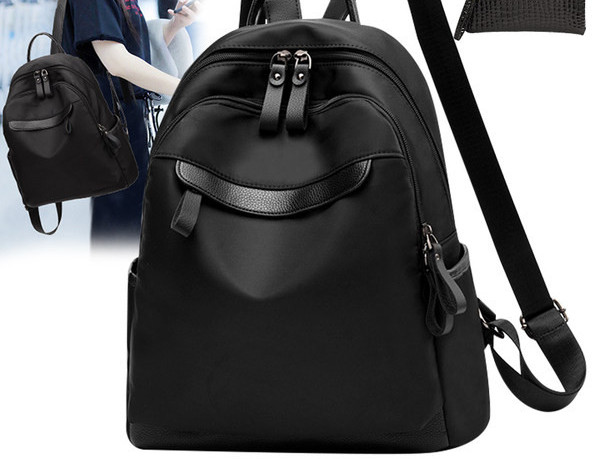 Uus mudel naiste must seljakott õlasangade ja taskuga