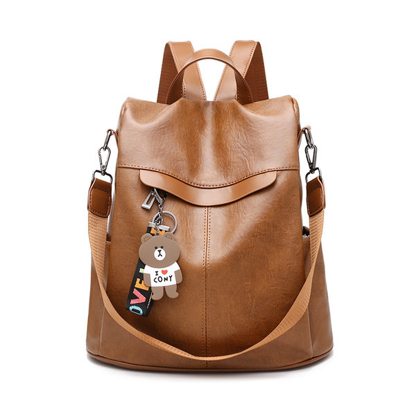 Alkalmi műbőr hátizsák elülső zsebbel