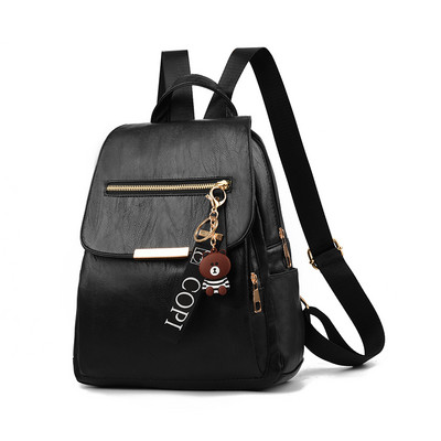 Καθημερινό γυναικείο σακίδιο πλάτης με μεταλλικό κούμπωμα