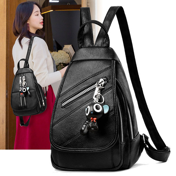 Uue mudeli naiste nahast seljakott õlasangidega