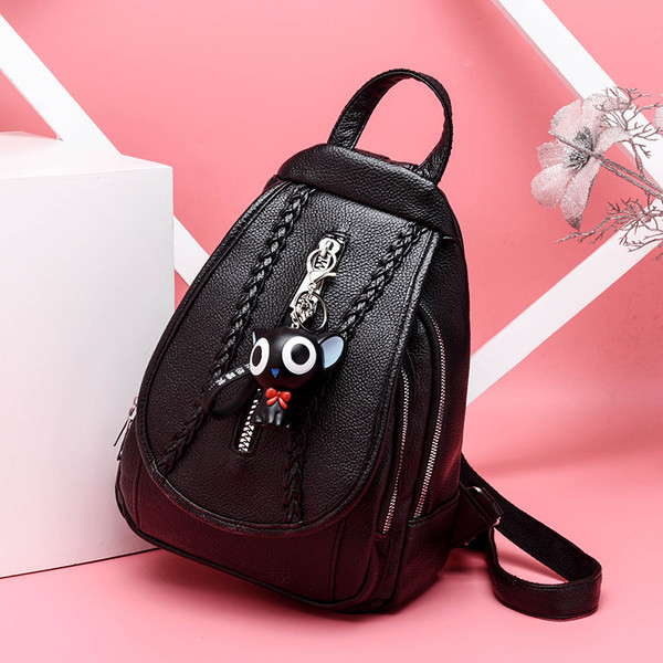 Uue mudeli naiste nahast seljakott õlasangidega