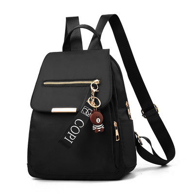 Naiste must kunstnahast seljakott võtmehoidjaga