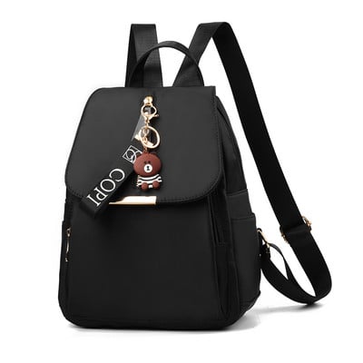 Naiste must kunstnahast seljakott võtmehoidjaga