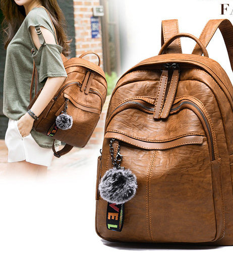 Új modell női hátizsák műbőrből fekete és barna színben