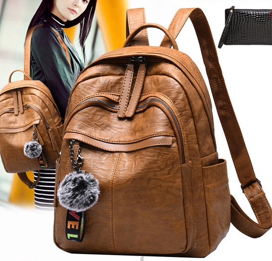 Új modell női hátizsák műbőrből fekete és barna színben