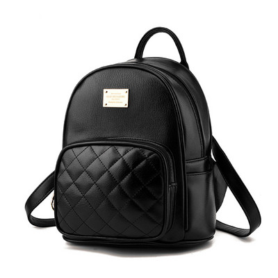 Igapäevane väike naiste seljakott metallist embleemi ja taskuga