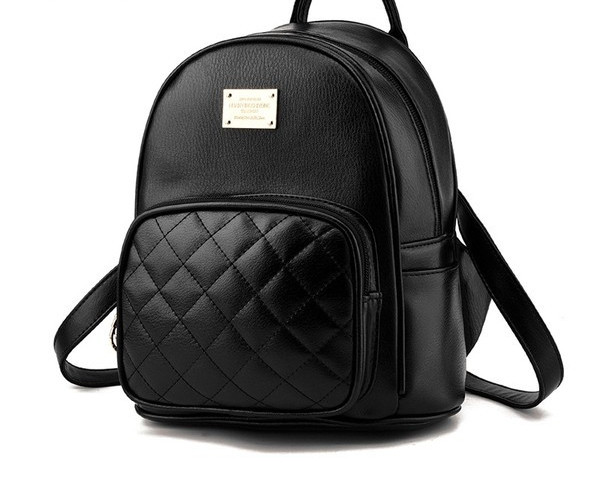 Igapäevane väike naiste seljakott metallist embleemi ja taskuga