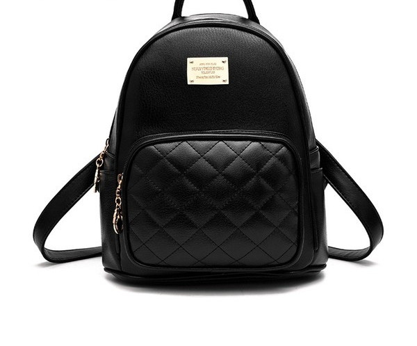 Igapäevane väike naiste seljakott metallist embleemi ja taskuga