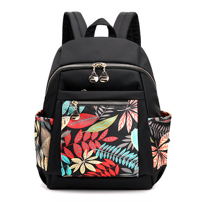 Női vászon táska színes rátéttel és elülső zsebbel