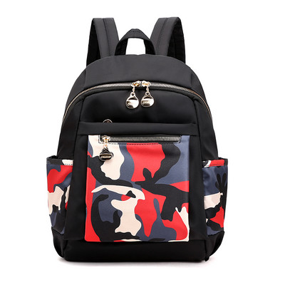 Női vászon táska színes rátéttel és elülső zsebbel