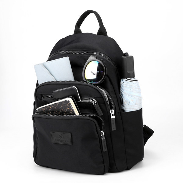 Naiste tekstiilist seljakott taskutega mitmes värvitoonis