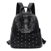 Naiste seljakott 2021. aasta uus trend Korea versioon, kõik sobivad needid pehmest nahast tide brändi suure mahutavusega moodne must seljakott