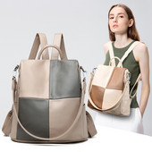 Stiilne naiste nahast seljakott lühikeste ja pikkade sangadega