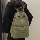 Naiste lõuendist seljakott laiade rihmade ja taskuga