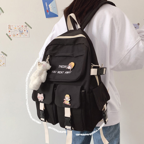 Multifunkcionális textil hátizsák kulcstartóval